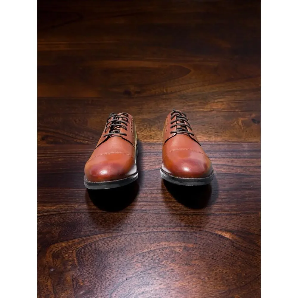 Cole Haan Mens Grand Dress Cap Toe Oxford British Tan - US 10 Wide Width NEW